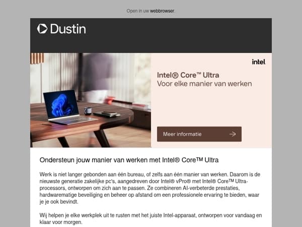 Intel® Core™ Ultra: Voor elke manier van werken