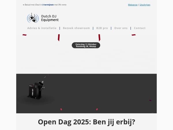 📩 Je bent uitgenodigd! 4 oktober = Dutch DJ Equipment Open Dag!