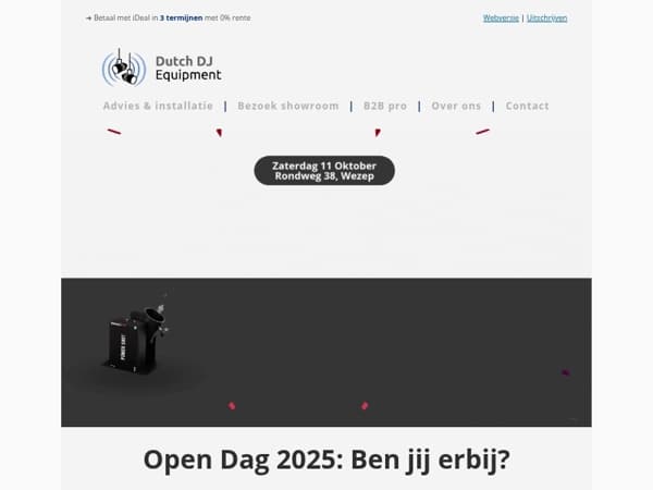 📩 Je bent uitgenodigd! 11 oktober = Dutch DJ Equipment Open Dag!