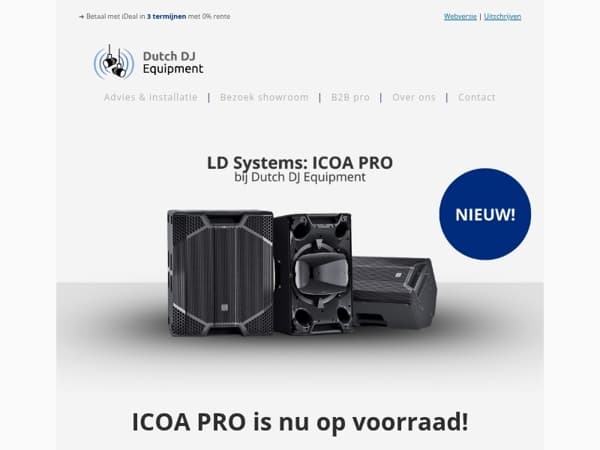 ICOA PRO staat nu in de showroom! 🔊