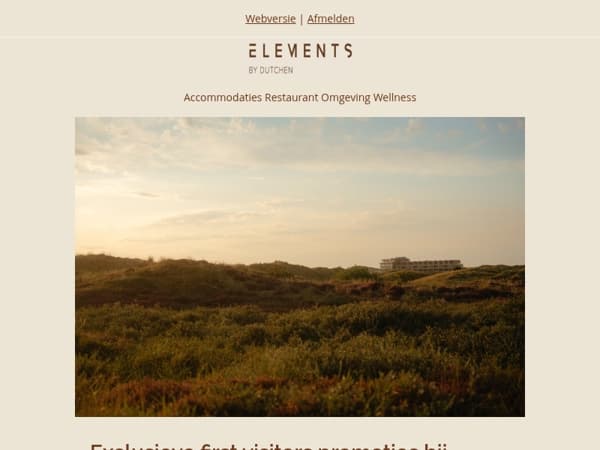 Exclusieve first visitors promoties bij Elements