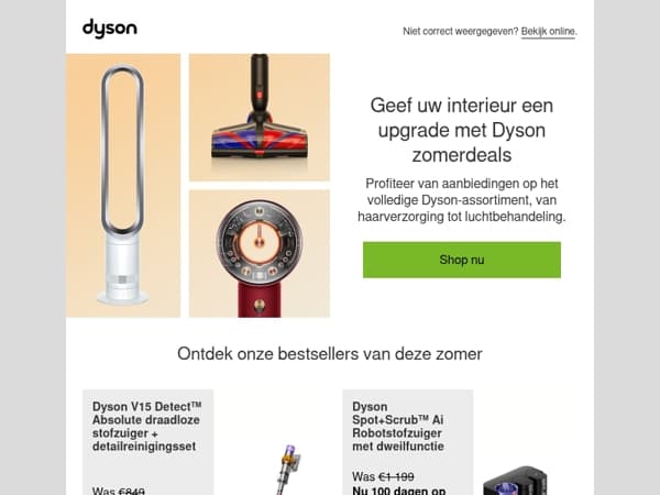 Geef uw interieur een upgrade met Dyson zomerdeals