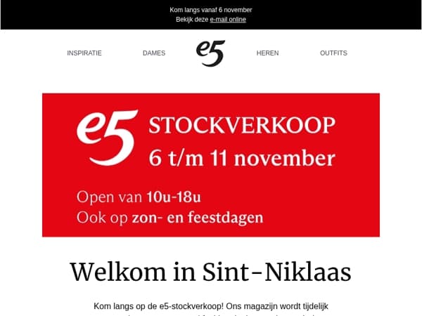e5 Stockverkoop in Sint-Niklaas