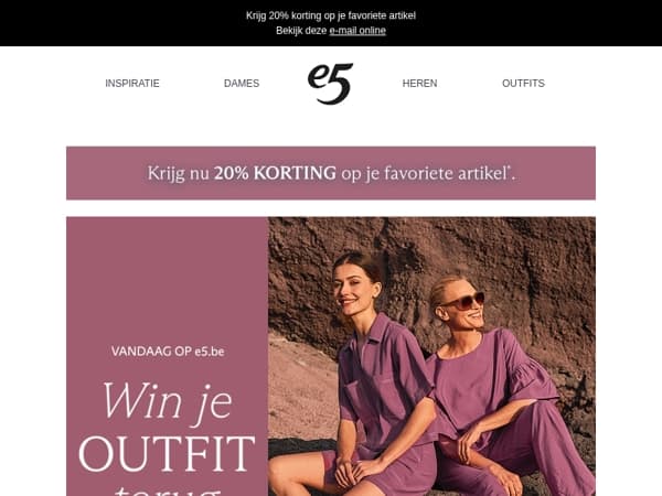 Vandaag op e5.be: win je outfit terug