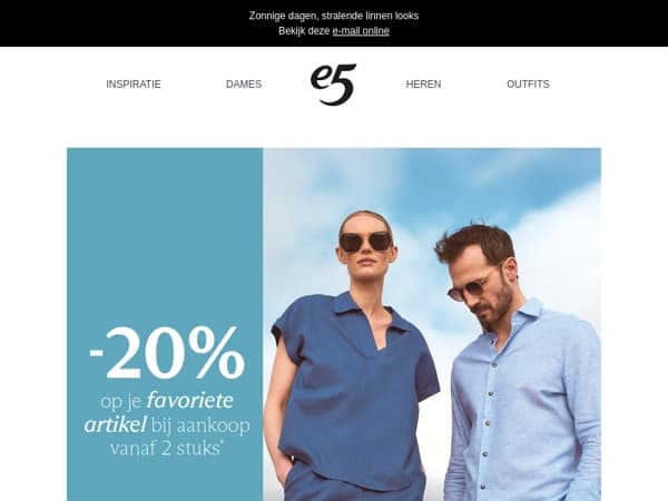 Nu: 20% korting op je favoriete artikel