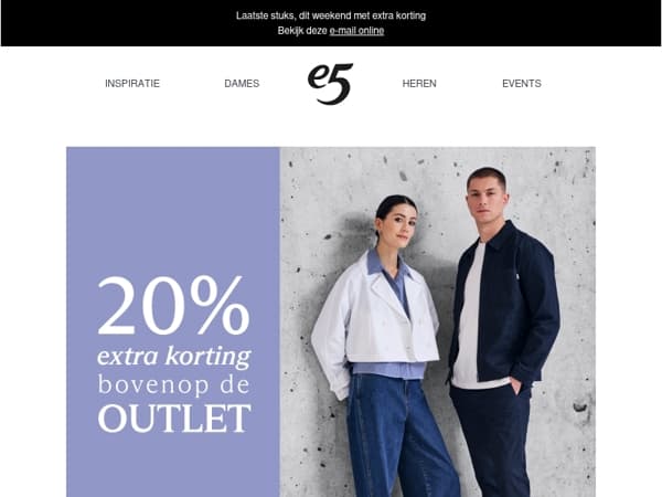 🚨 -20% bovenop de online outlet