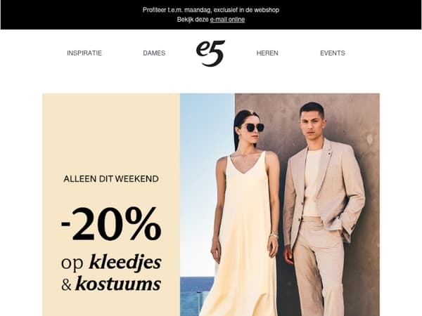 Vier in stijl | nu -20% op alle kleedjes en kostuums