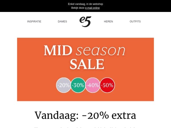 Nu: 20% korting bovenop de Mid Season Sale
