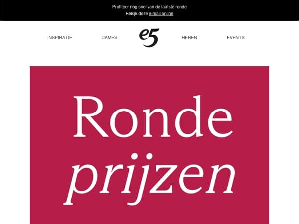 Laatste dagen ronde prijzen in de winkel