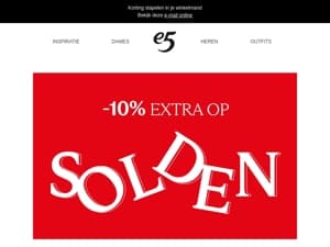 Vanaf nu: -10% EXTRA op solden
