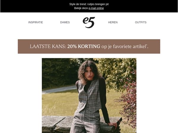 Laatste kans | -20% op je favoriete artikel