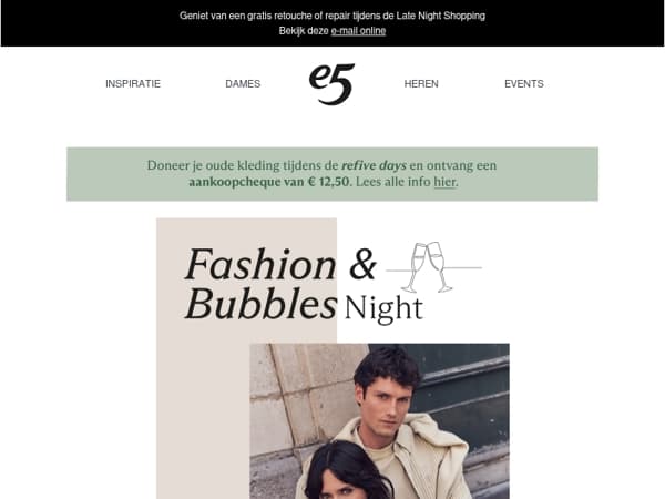 Uitnodiging: Fashion & Bubbles Night op 03/09