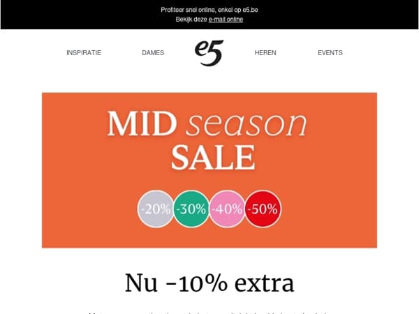 NU: 10% korting bovenop de Mid Season Sale