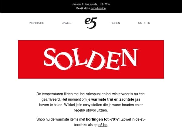 SOLDEN op de warmste winterstuks