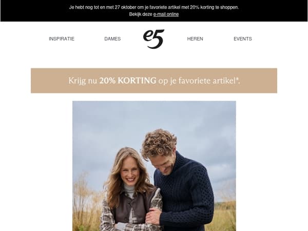 Last call | Nog tot morgen -20% op je favoriet