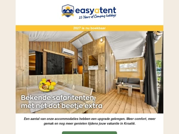 Je vertrouwde safaritent, maar dan met nét dat beetje extra! ☀️