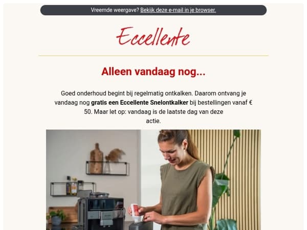 Laatste dag: Gratis ontkalker bij je bestelling
