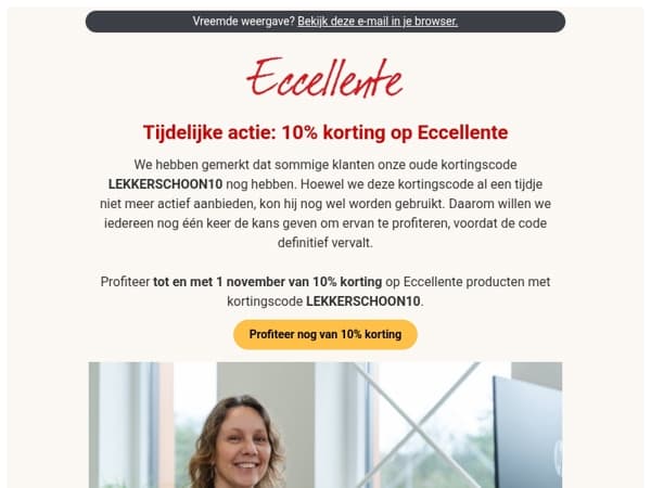 Pak 10% korting op Eccellente
