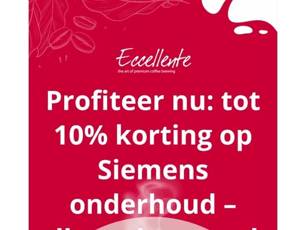 ☕️ Profiteer nu: tot 10% korting op Siemens onderhoud – alleen deze week