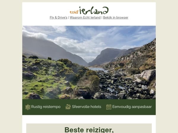 Dichtbij, zorgeloos en vertrouwd - dat is Ierland