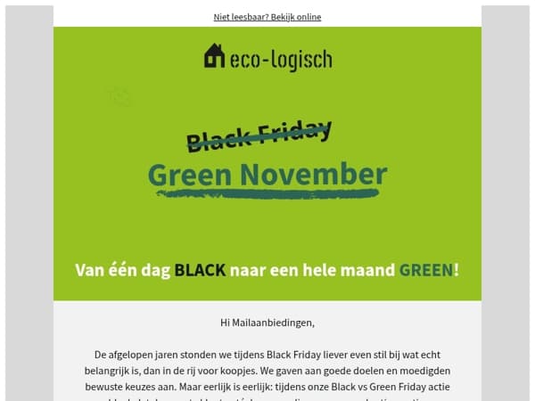 💚🏡 Onze Green November deals