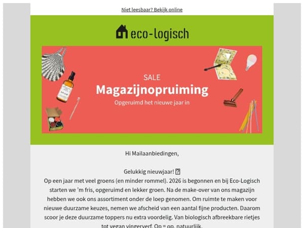 💚🏡 Magazijnopruiming! Bekijk onze actieproducten