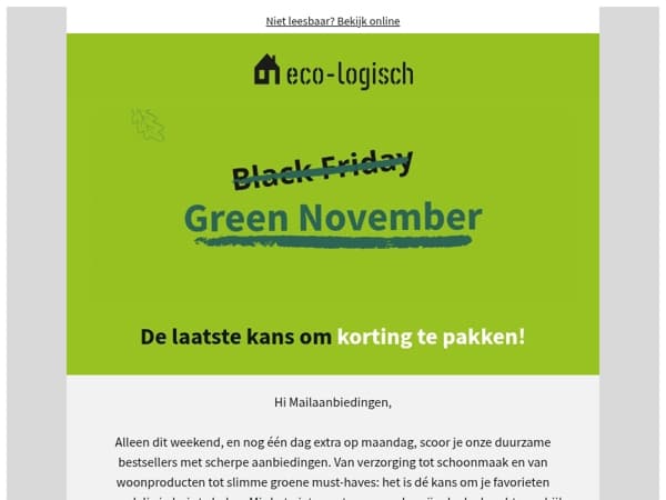 💚🏡 Nog een paar dagen korting!