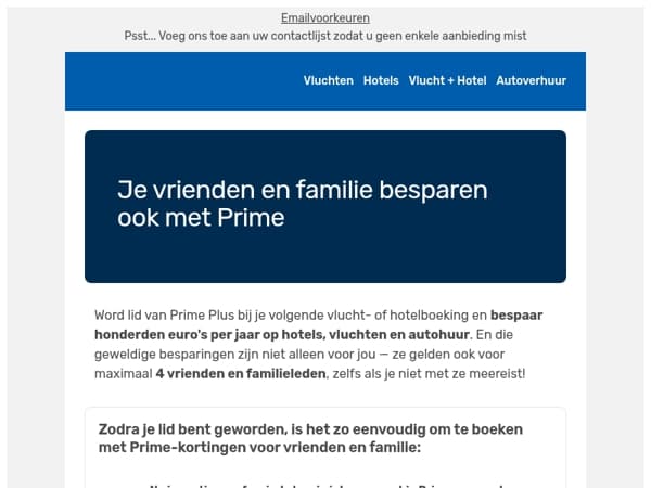 Bespaar op je volgende groepsboeking met Prime