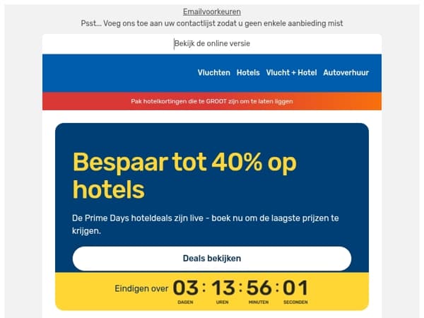 💥 Prime Days: Tot 40% korting op hotels