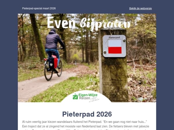 Pieterpad 2026 - te voet en op de fiets