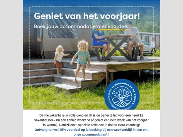 Lenteplezier en voordeel? Boek nu je verblijf! ☀️