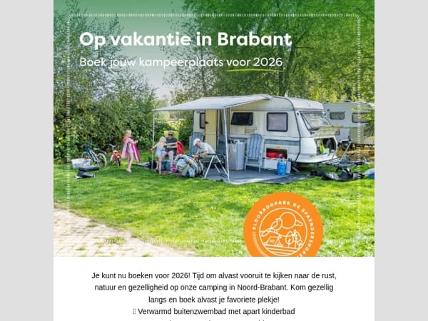 Boek jouw kampeerplaats in Brabant! ☀️