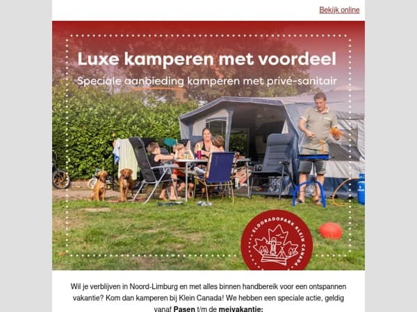 Voordelig kamperen met privé-sanitair bij Klein Canada ✨