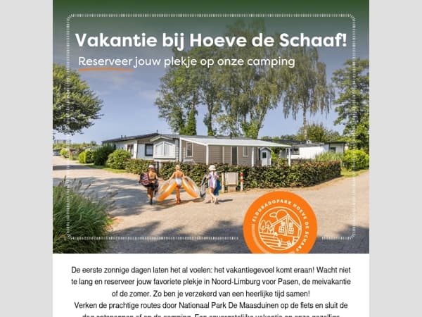 Kom genieten bij Camping Hoeve de Schaaf! 🌼