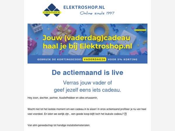 Actiemaand = voordeel 😍 Scoor nu jouw cadeau voor vaderdag