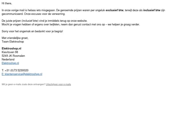 Herstel: prijzen in vorige mail