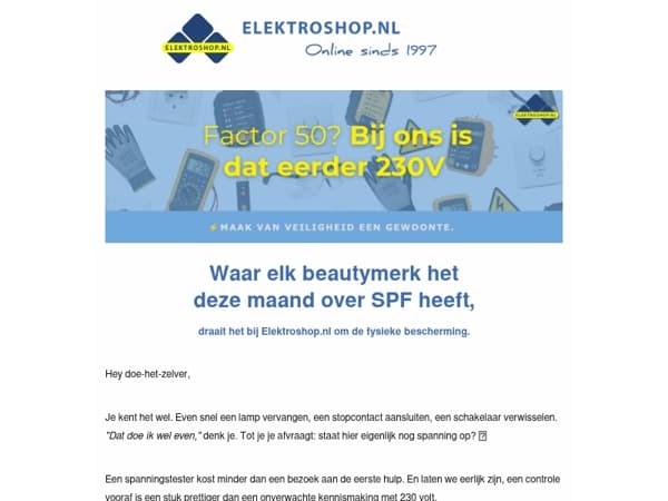 Geen SPF, maar wel dit. 🦺