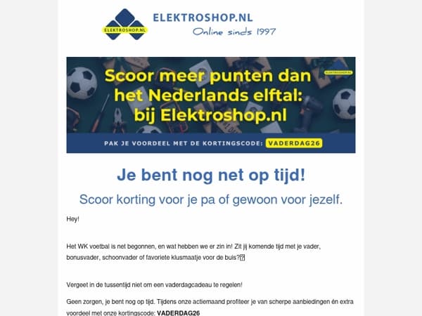 Nog geen Vaderdagcadeau? Pak snel je kans vóór het laatste fluitsignaal! 🏆
