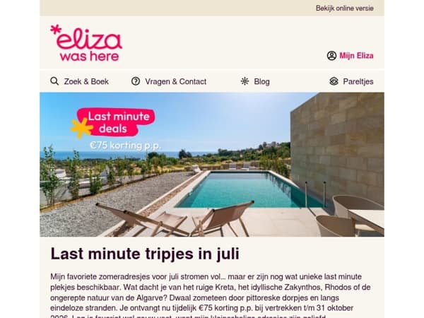 Juli escape met extra voordeel☀️