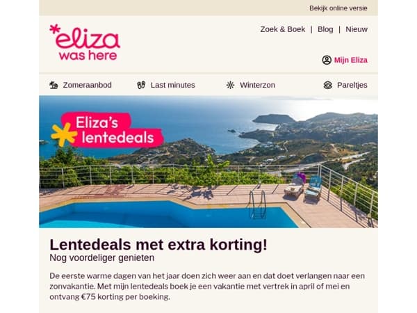 Lentedeals met €75 extra korting! 🌸☀️