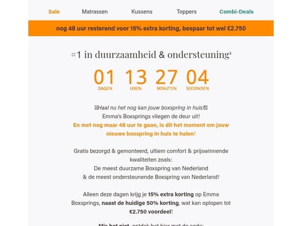 Laatste kans voor 15% extra korting!