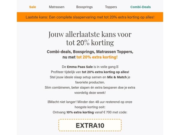 Jouw allerlaatste kans voor 20% extra korting!