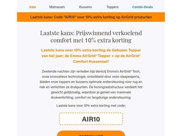 ❄️Laatste kans: 10% extra korting op de Beste Topper van Jaar❄️