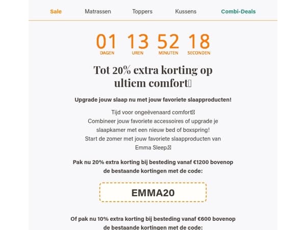 🌞Tot 20% extra korting tijdens Emma's Zomersale🌞
