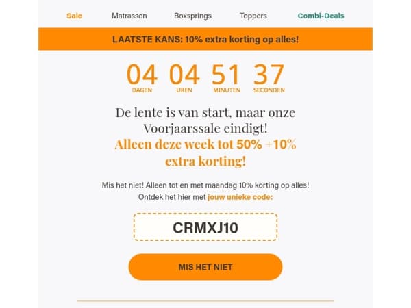 Laatste kans: Emma's voorjaarssale eindigt!