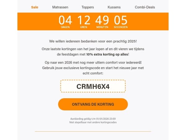 Allerlaatse kans: 10% extra op alles!