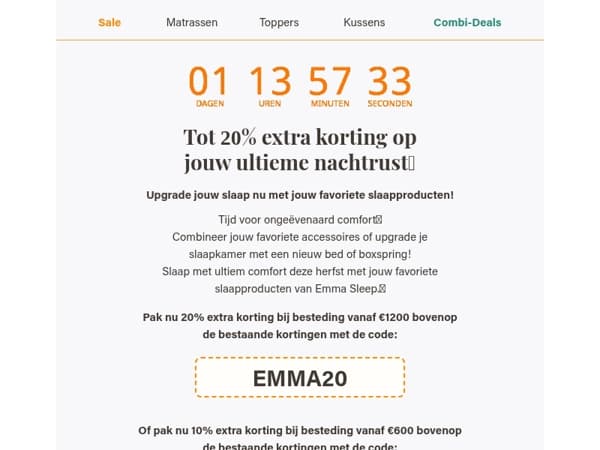 🍂Tot 20% extra korting tijdens Emma's Herfst Sale🍂
