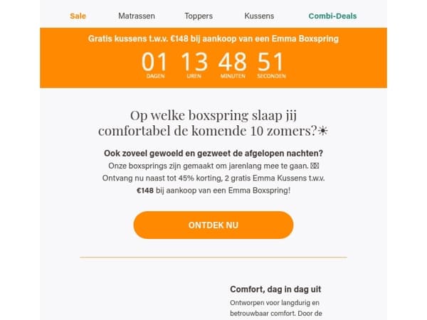 ☀️Gratis Emma kussens bij aankoop van een Emma Boxspring☀️