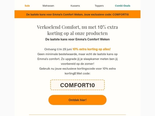 Laatste kans: Comfort Weken eindigen