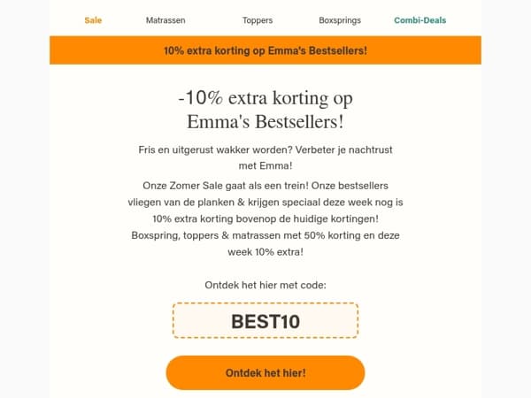 10% extra korting op Emma's bestsellers!